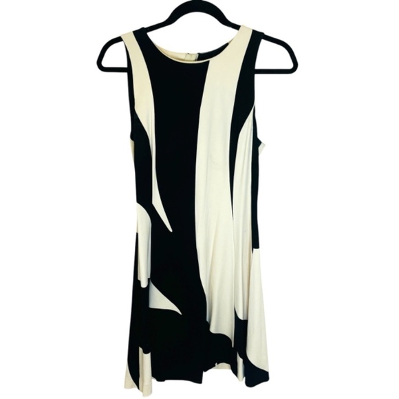 Banana Republic Black and Cream Colour Block Sleeveless dress SZ 10 - Picture 3 of 9